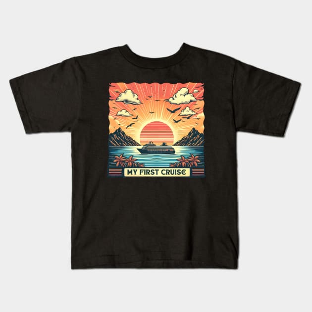 My First Cruise Kids T-Shirt by PhotoSphere